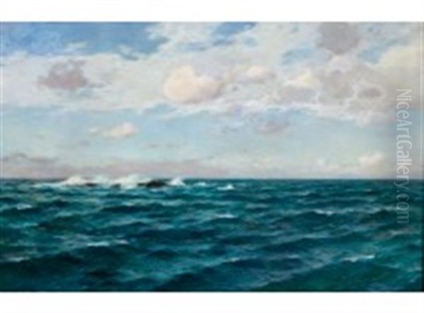 Waves Oil Painting by Thure Sundell