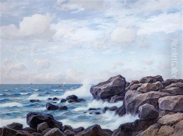 Strand Cliffs Oil Painting by Thure Sundell