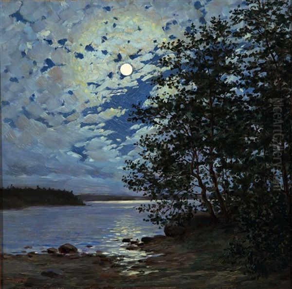 Moonlight Oil Painting by Thure Sundell