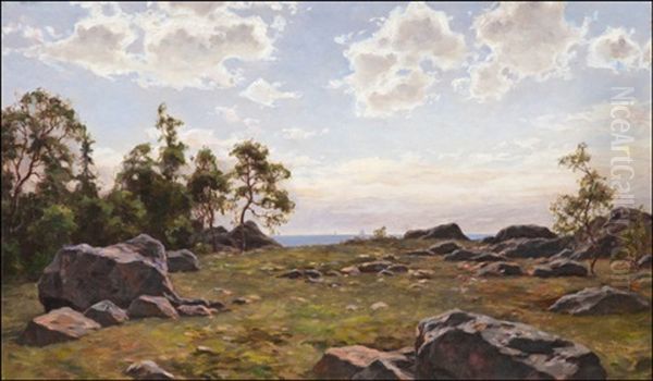 Kesapilvia Merella Oil Painting by Thure Sundell