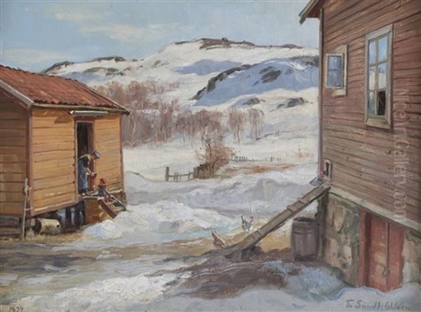 Aprildag, Kirkenes Oil Painting by Thoralv Sundt-Ohlsen