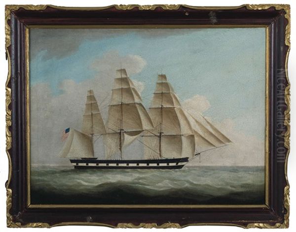 Portrait Of An American Ship At Sea Oil Painting by  Sunqua