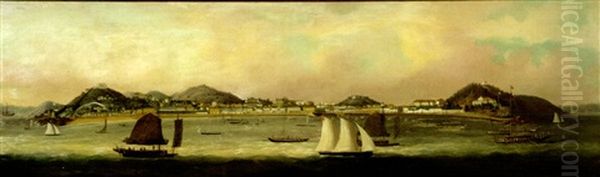 Panoramic View Of The Peninsula Of Macao Oil Painting by  Sunqua