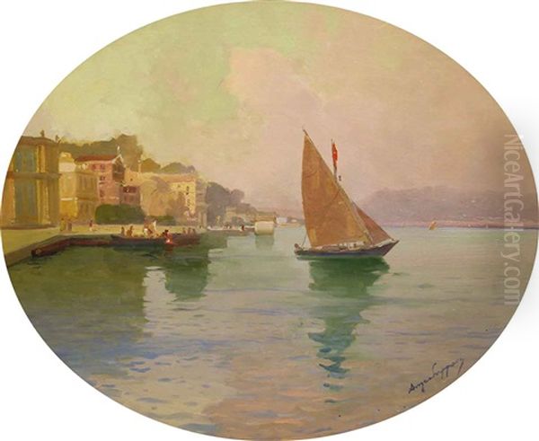 View From Bosphorus Oil Painting by Ange Jacques Supparo