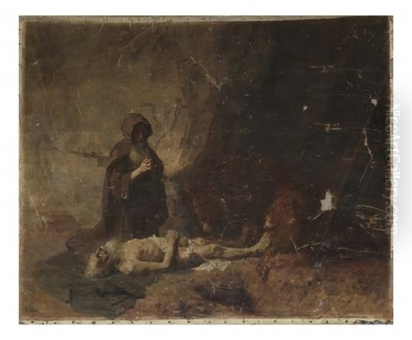 St. Paul, The Hermit Oil Painting by Gustave Surand