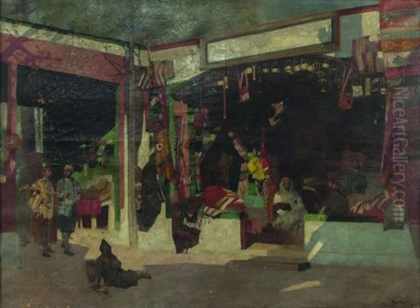 Le Souk Oil Painting by Gustave Surand