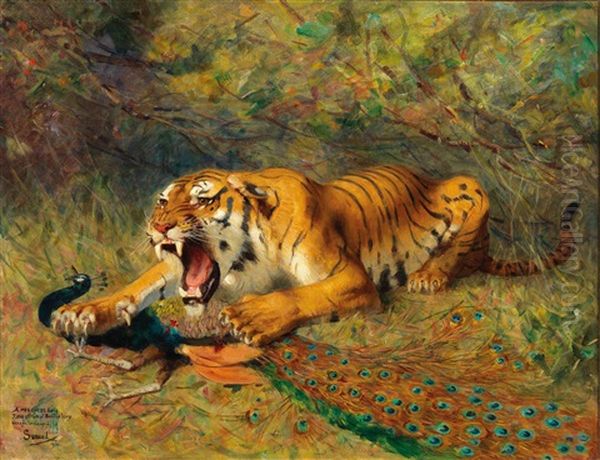 Slain Prey Oil Painting by Gustave Surand