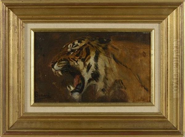 Tete De Tigre Oil Painting by Gustave Surand