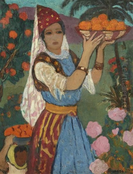 Jeune Femme Aux Oranges Oil Painting by Andre Sureda