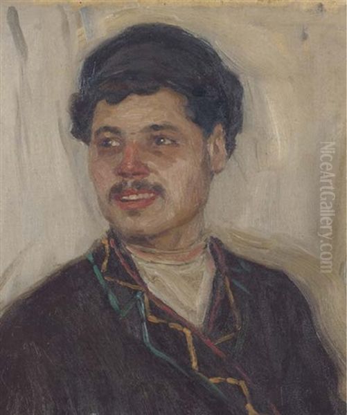 Study Of A Soldier Oil Painting by Vasili Ivanovich Surikov