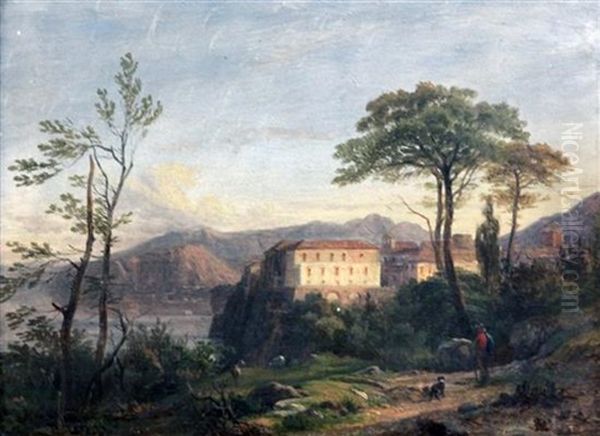 Near Sorrento Oil Painting by Paul Joseph Guislain Surmont de Volsberghe