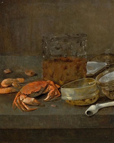 Still-life With Crab And A Pipe by Abraham Susenier