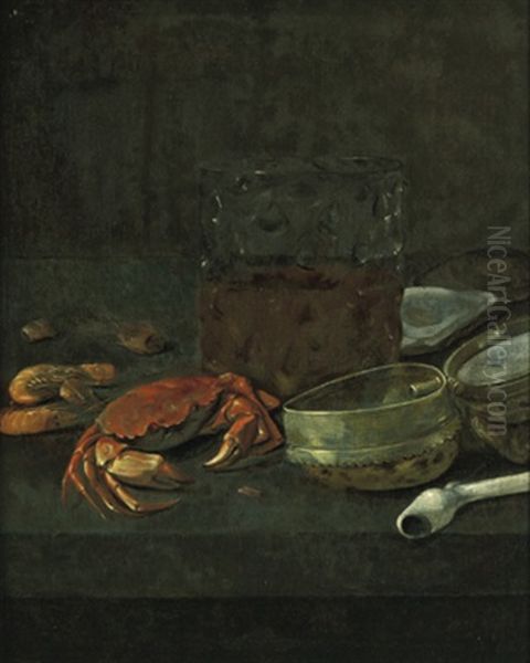 Stillleben Mit Meeresfruchten, Einem Bierglas Und Einer Pfeife Oil Painting by Abraham Susenier