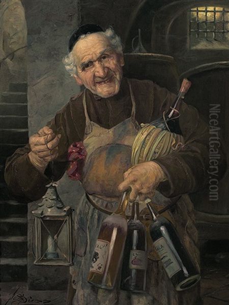 Pater Kellermeister Oil Painting by Josef (Wenzel) Suess the Elder