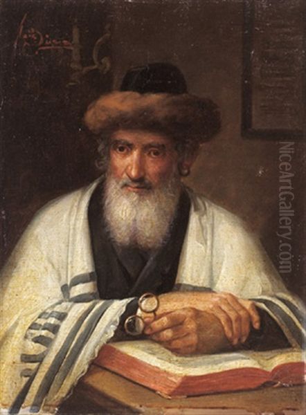 Rabbiner Oil Painting by Josef Johann Suess