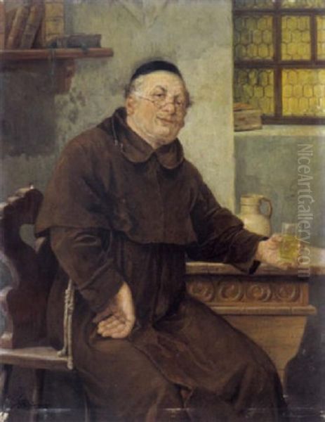 Ein Feiner Tropfen Oil Painting by Josef Johann Suess