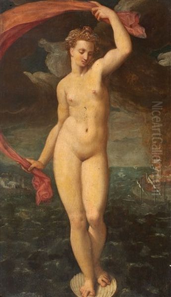 Venus Oil Painting by Friedrich Sustris