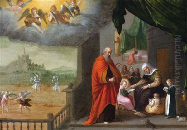 Die Heilige Familie Als Schutzherrin Einer Klosterkirche Oil Painting by Friedrich Sustris