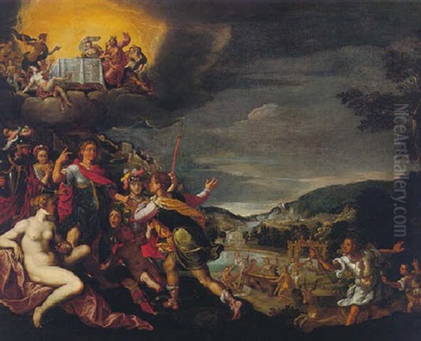 An Allegory Of The Reign Of Herzog Wilhelms V Von Bayern Oil Painting by Friedrich Sustris