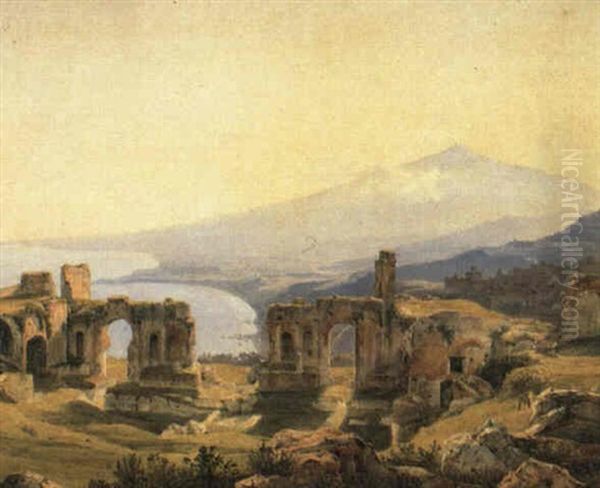 Taormina Oil Painting by Jakob Suter