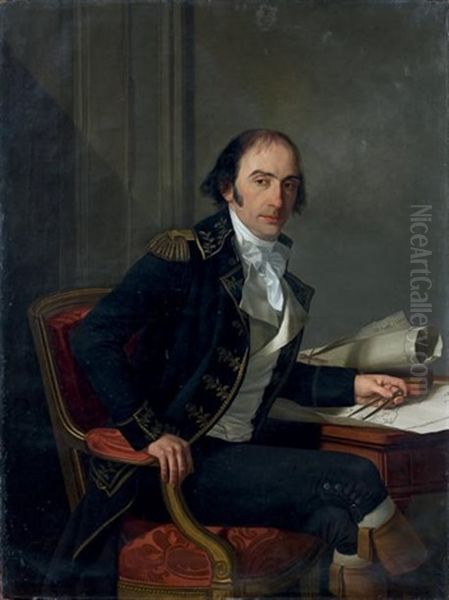 Portrait De Pierre Nicolas De Travanet Oil Painting by Joseph Benoit Suvee