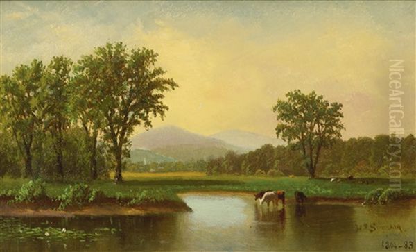 Landscape With Cows Oil Painting by Henry Suydam