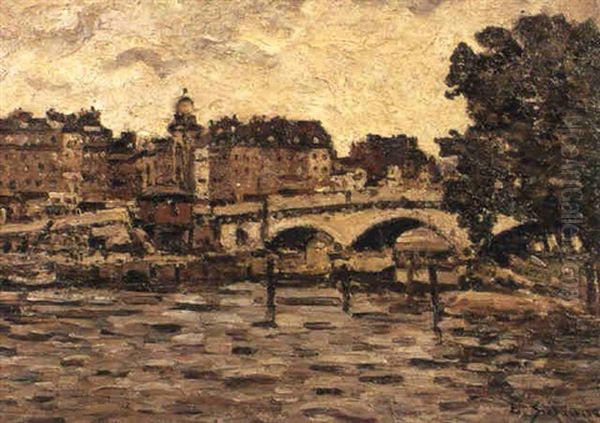 Pont A Rouen Oil Painting by Leon Suzanne