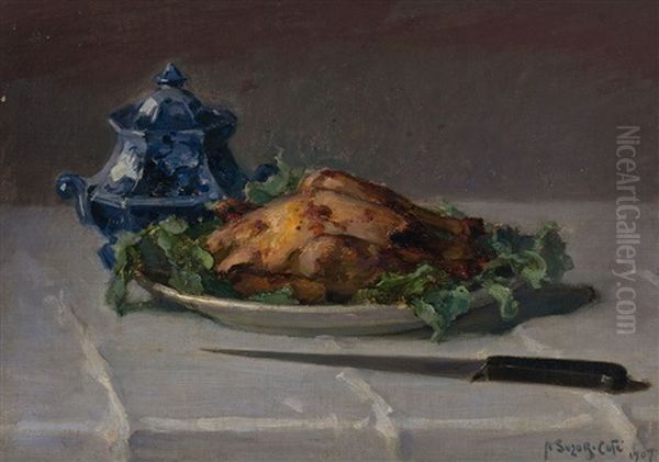 Le Poulet Roti Oil Painting by Marc Aurele de Foy Suzor-Cote