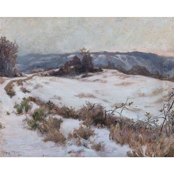 Snow Effect On The Hills Of Cernay Oil Painting by Marc Aurele de Foy Suzor-Cote