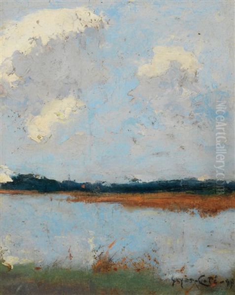 River Landscape Oil Painting by Marc Aurele de Foy Suzor-Cote