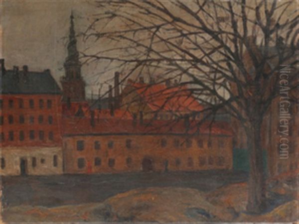 Fra Christianshavn - Kobenhavn Oil Painting by Anders Castus Svarstad