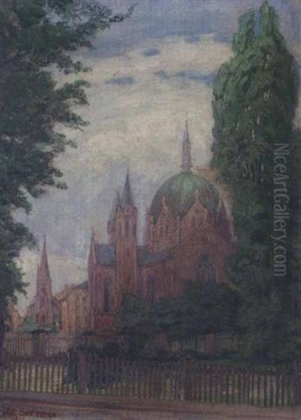 Trefoldighetskirken Oil Painting by Anders Castus Svarstad