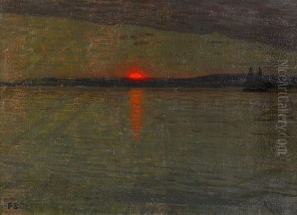 Aftonrodnad - Vastkusten Oil Painting by Pelle Svedlund