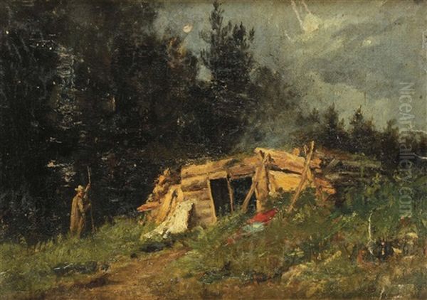 Michajlovskij Zavod - Casa In Rovina Oil Painting by Aleksandr Alexandrovich Svedomskij