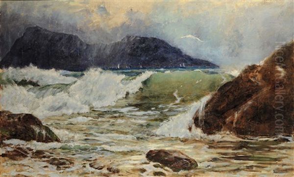 Veduta Costiera Italiana - Mare Oil Painting by Paul Alexander Svedomsky