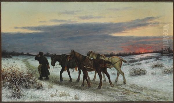 Returning Home Oil Painting by Nikolai Egorovich Sverchkov