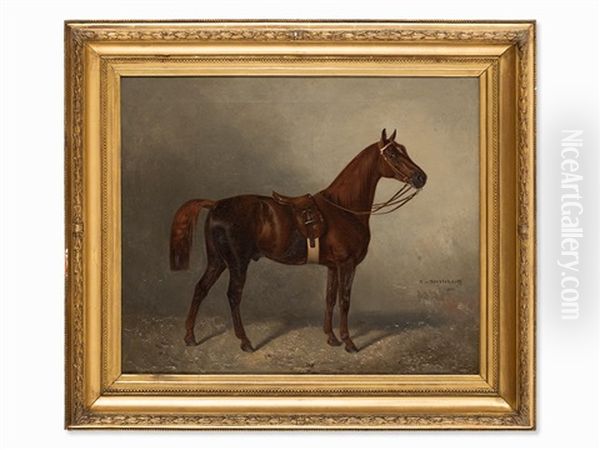 Noble Racehorse Oil Painting by Nikolai Egorovich Sverchkov