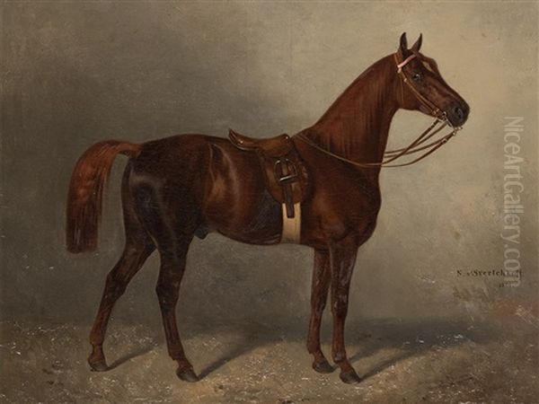 Noble Racehose Oil Painting by Nikolai Egorovich Sverchkov