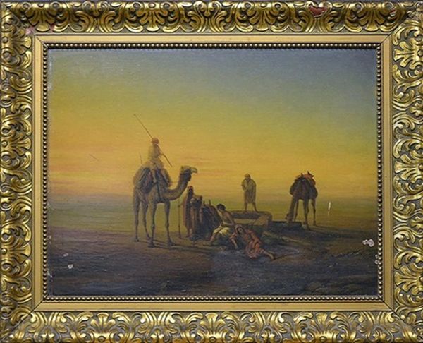 Le Puit Dans Le Desert Oil Painting by Sandor Alexander Svoboda