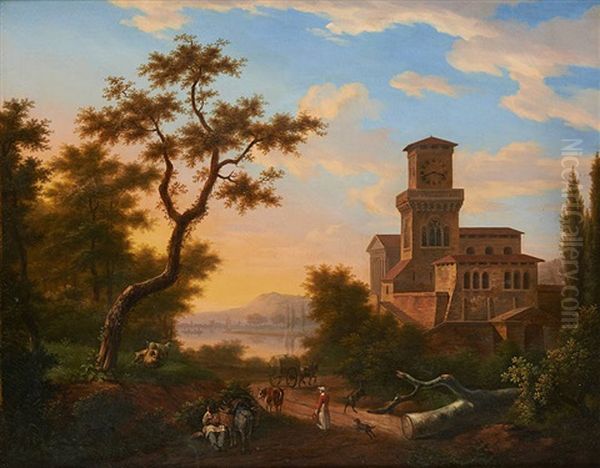 Paysage Italianisant Oil Painting by Frans Swagers