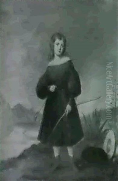 Portrait Of A Young Boy, Said To Be The Artist's Son Edwin Oil Painting by William Swainson