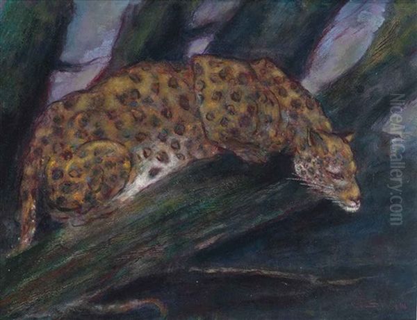 Ready To Pounce Oil Painting by Cuthbert Edmund Swan