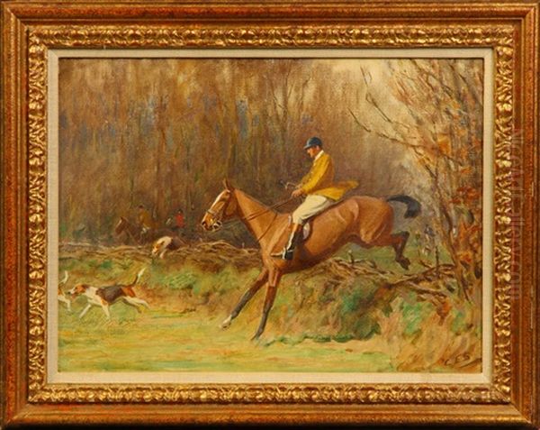 Horse & Rider Oil Painting by Cuthbert Edmund Swan