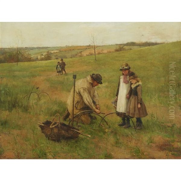 The Mole Catcher Oil Painting by John Macallan Swan