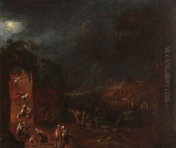 Hexensabbat (walpurgisnacht) Oil Painting by Jakob Isaacsz Swanenburgh