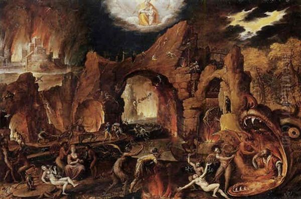 Hell Oil Painting by Jakob Isaacsz Swanenburgh