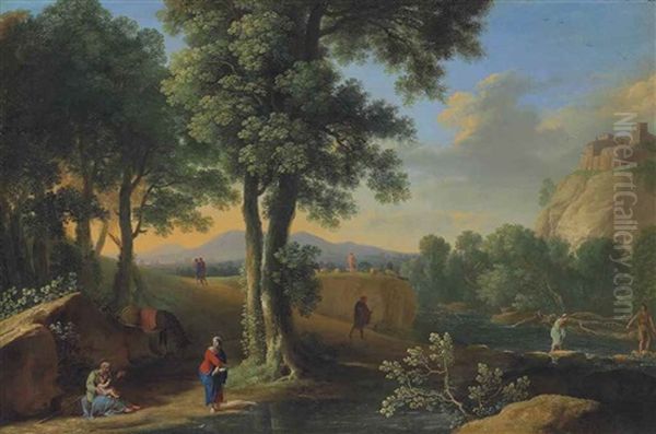 The Rest On The Flight Into Egypt Oil Painting by Herman Van Swanevelt