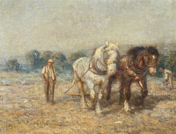 Cleaning The Land Oil Painting by Harold Joseph Swanwick