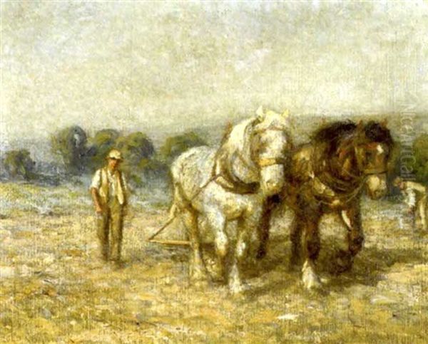 Cleaning The Land Oil Painting by Harold Joseph Swanwick