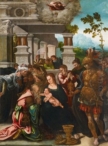 Adoration Of The Magi Oil Painting by Jan Swart Van Groningen